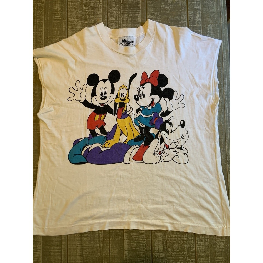 Vintage Jerry Leigh Mickey‎ Minnie Mouse T-Shirt Sleeveless Friends Pluto Goofy